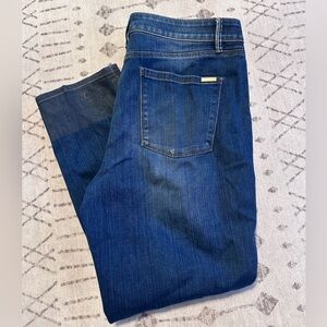 White House black market the‎ slim crop ankle glitter printed jeans size 12